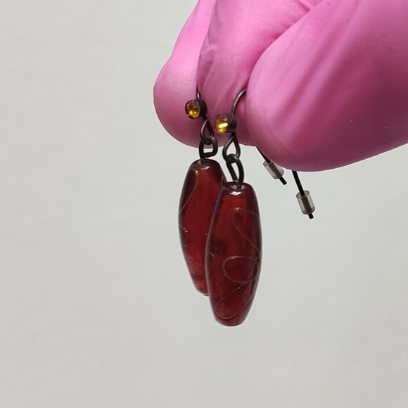 Avon Trio Chain Necklace Dangle Earrings Multicolor Art Glass Beads Boho Hippie - Picture 5 of 8